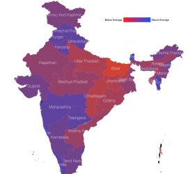Geographic distribution of Facebook users in India